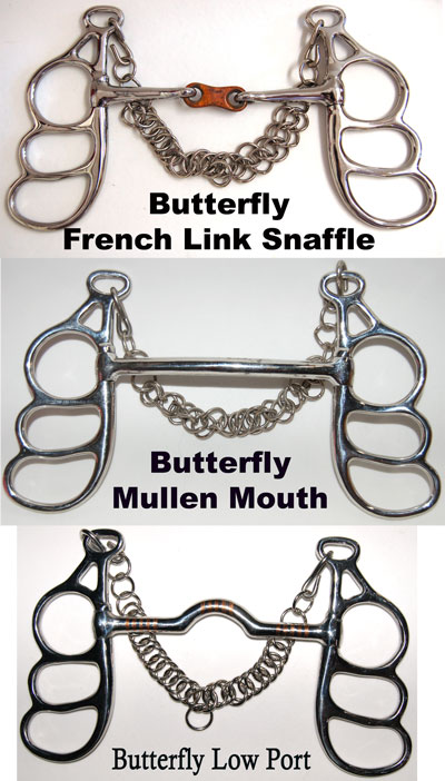 Draft horse 6" butterfly bit for driving and riding 