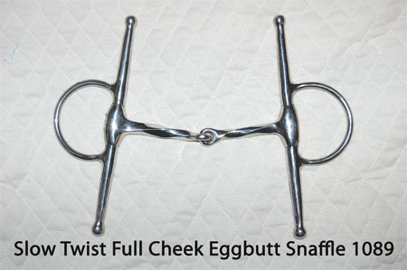 Slow Twist Full Cheek Eggbutt Snaffle 1089