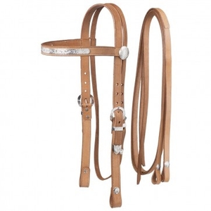 Western Draft Size Headstall Accented With Silver.