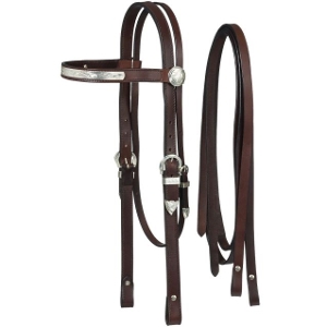 Western Draft Size Headstall Accented With Silver.